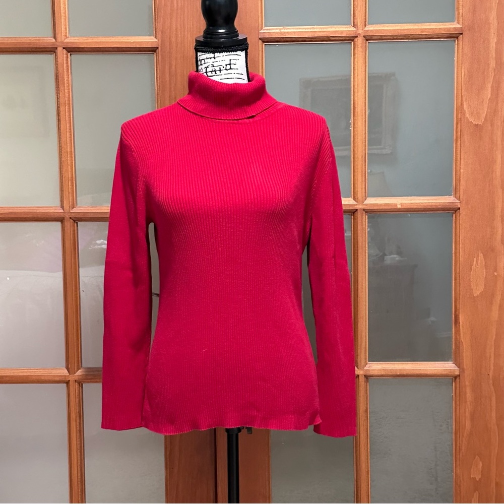Relativity Red Cowl Turtleneck Sweater